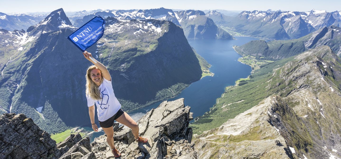Person mountain hiking.